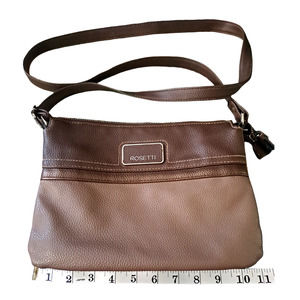 Rosetti Dual-tone Multi-pocket Brown Crossbody Faux Leather Bag